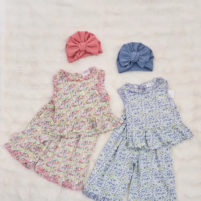 Toddler 2-Piece Loose Flower Sleeveless Set