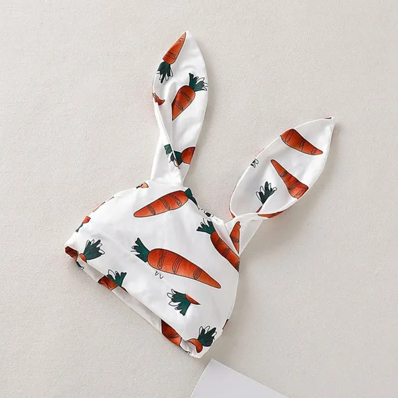 Baby Carrot Rabbit Ear Romper with Hat