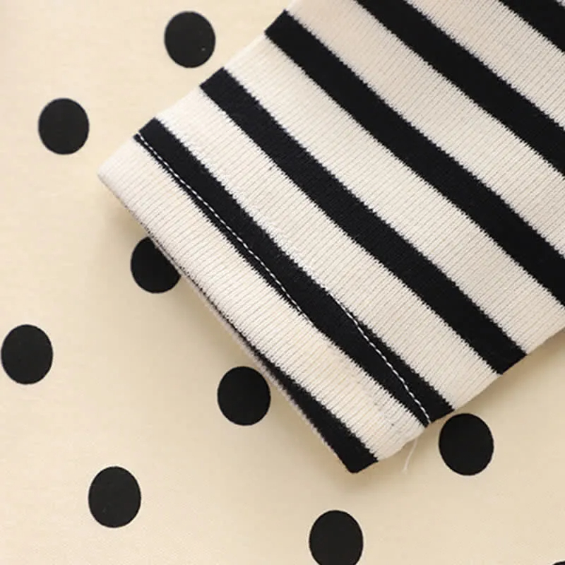 Baby Stripes Dots Beige Romper