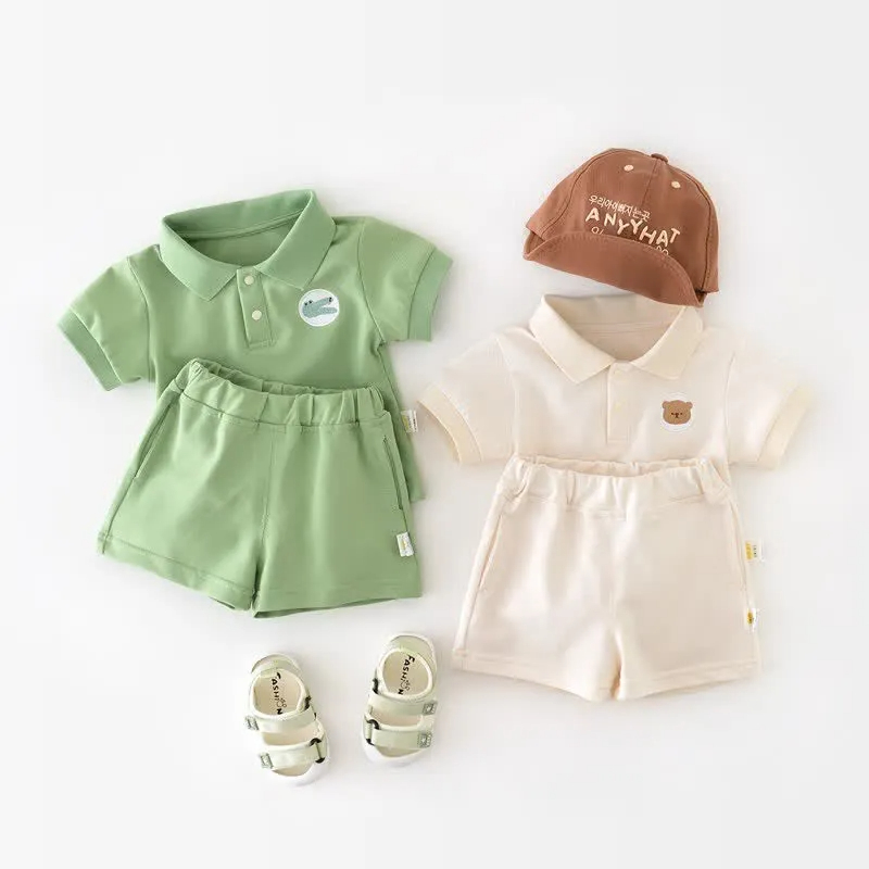 Baby 2-Piece Animal Polo Shirt and Shorts Set