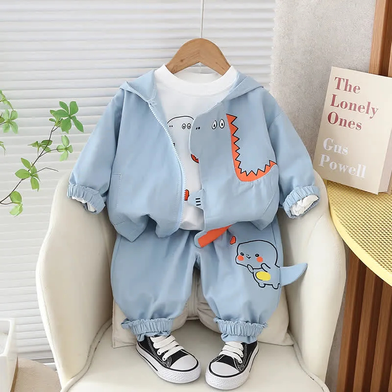 Toddler Shirt Coat and Pants 3-piece Dino Set