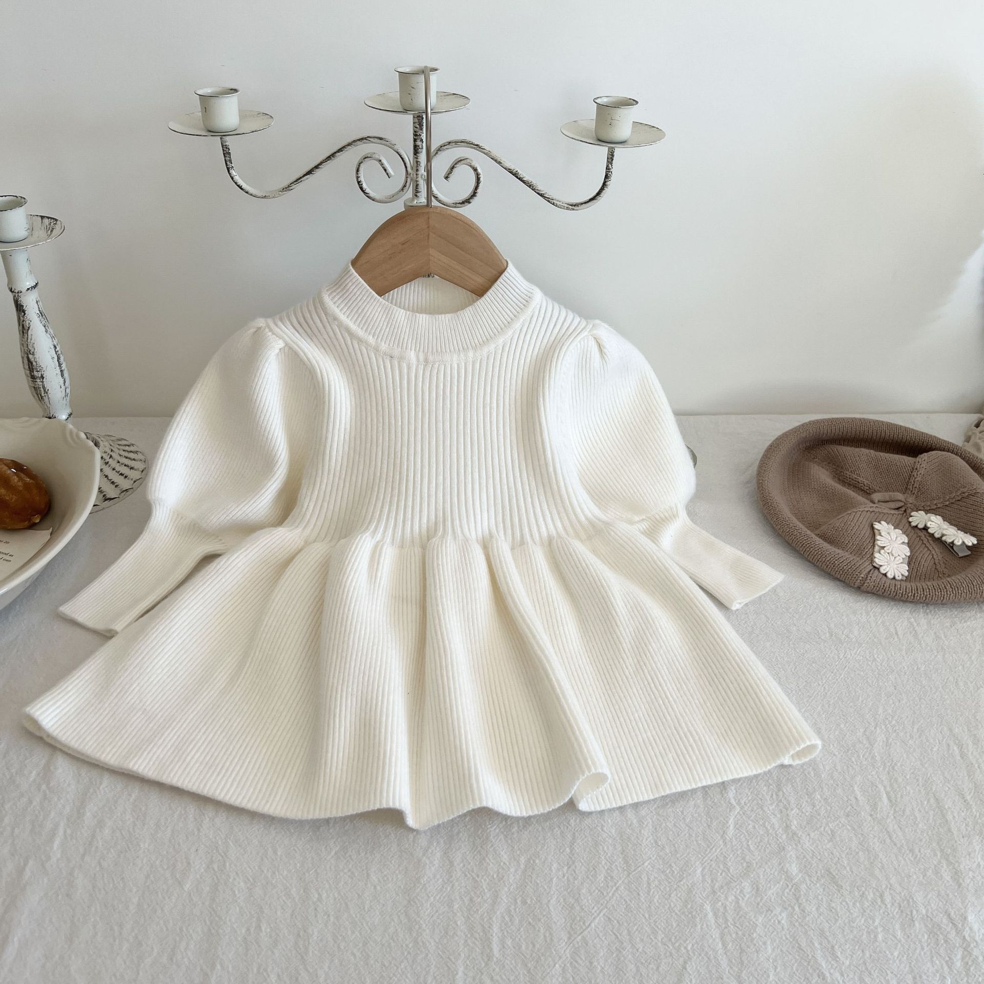 Baby Toddler Girl 2 Piece Puff Sleeves Dress