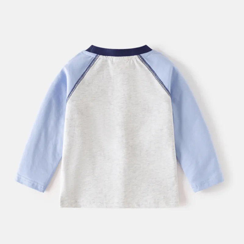 Toddler Embroidered Dog Contrast Color Raglan T-Shirt
