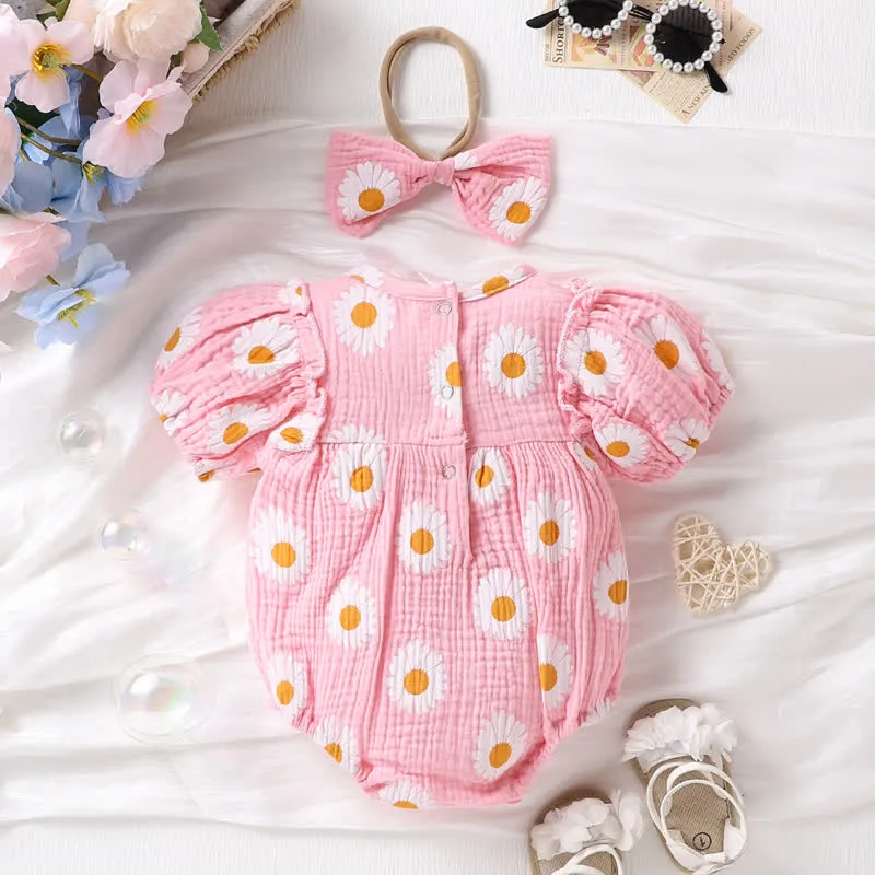 Baby Daisy Pastoral Bodysuit with Headband