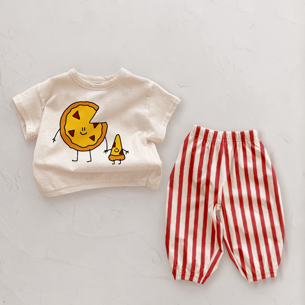 Baby 2 Piece Pizza Stripe Pants Sets