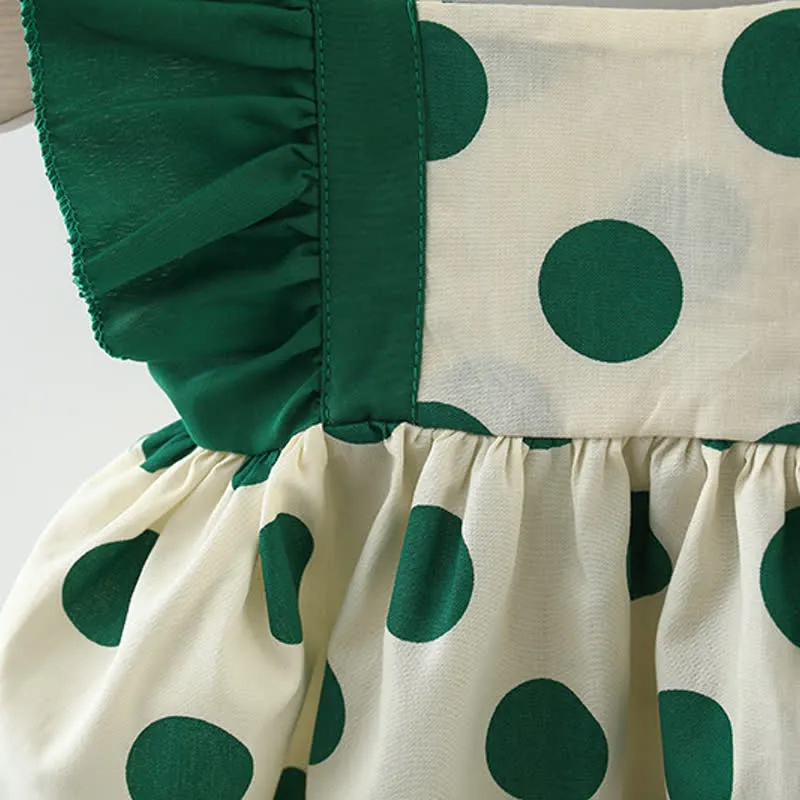 Baby Dots Ruffled Dress with Hat