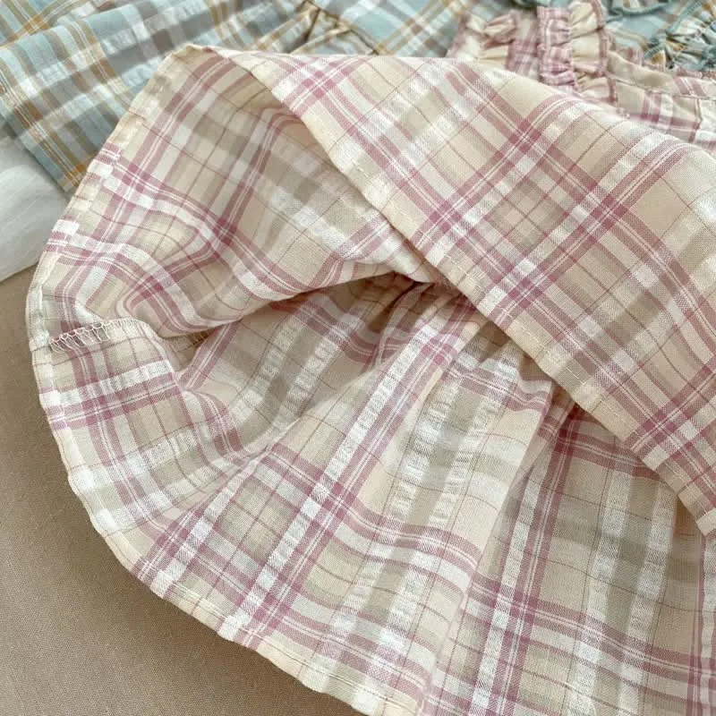 Baby Toddler 2-Piece Plaid Sleeveless Set