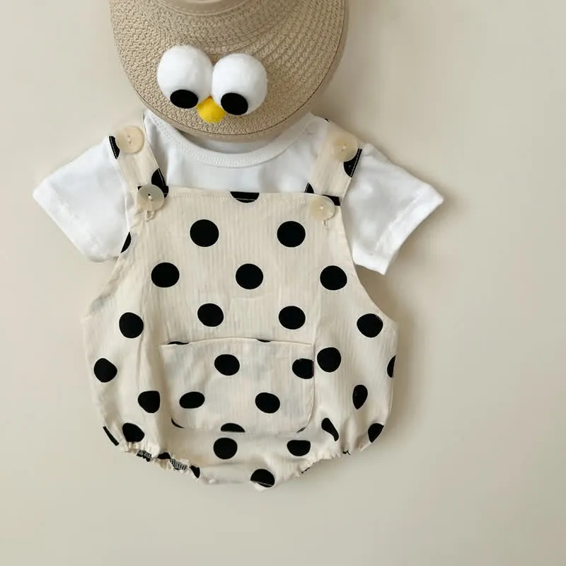 Baby Polka Dot Pocket Overalls