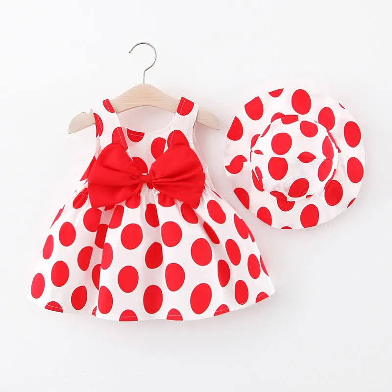 Baby Big Polka Dot Dress with Hat