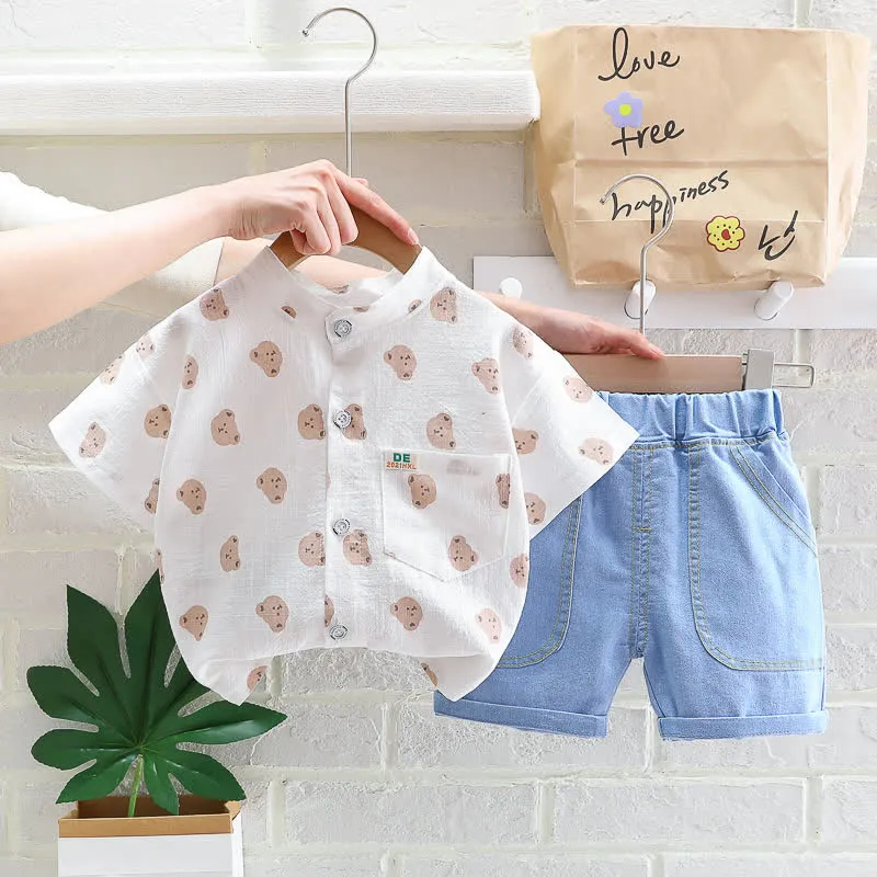 Baby 2-Piece Bear Denim Modern Set