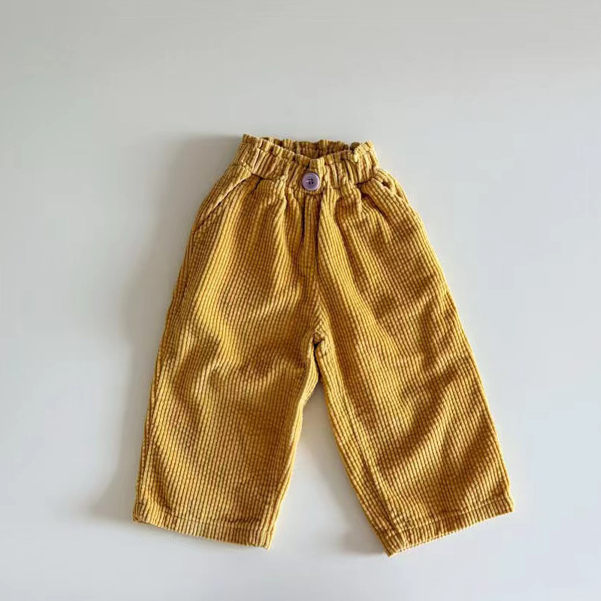 Kid Baby Solid Color Corduroy Casual Pants