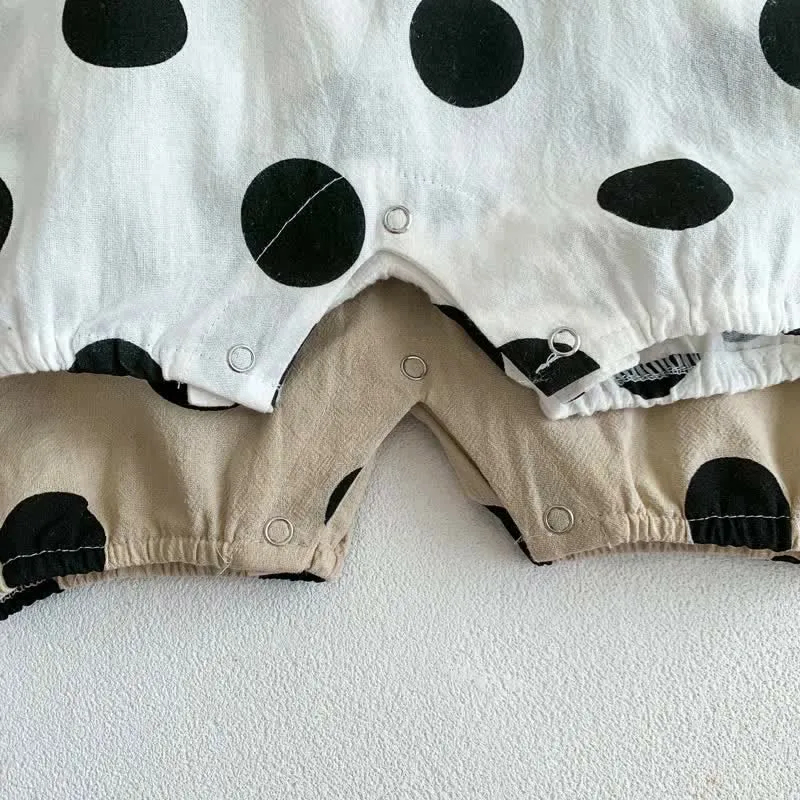 Baby Vintage Polka Dot Overall and Hat Set