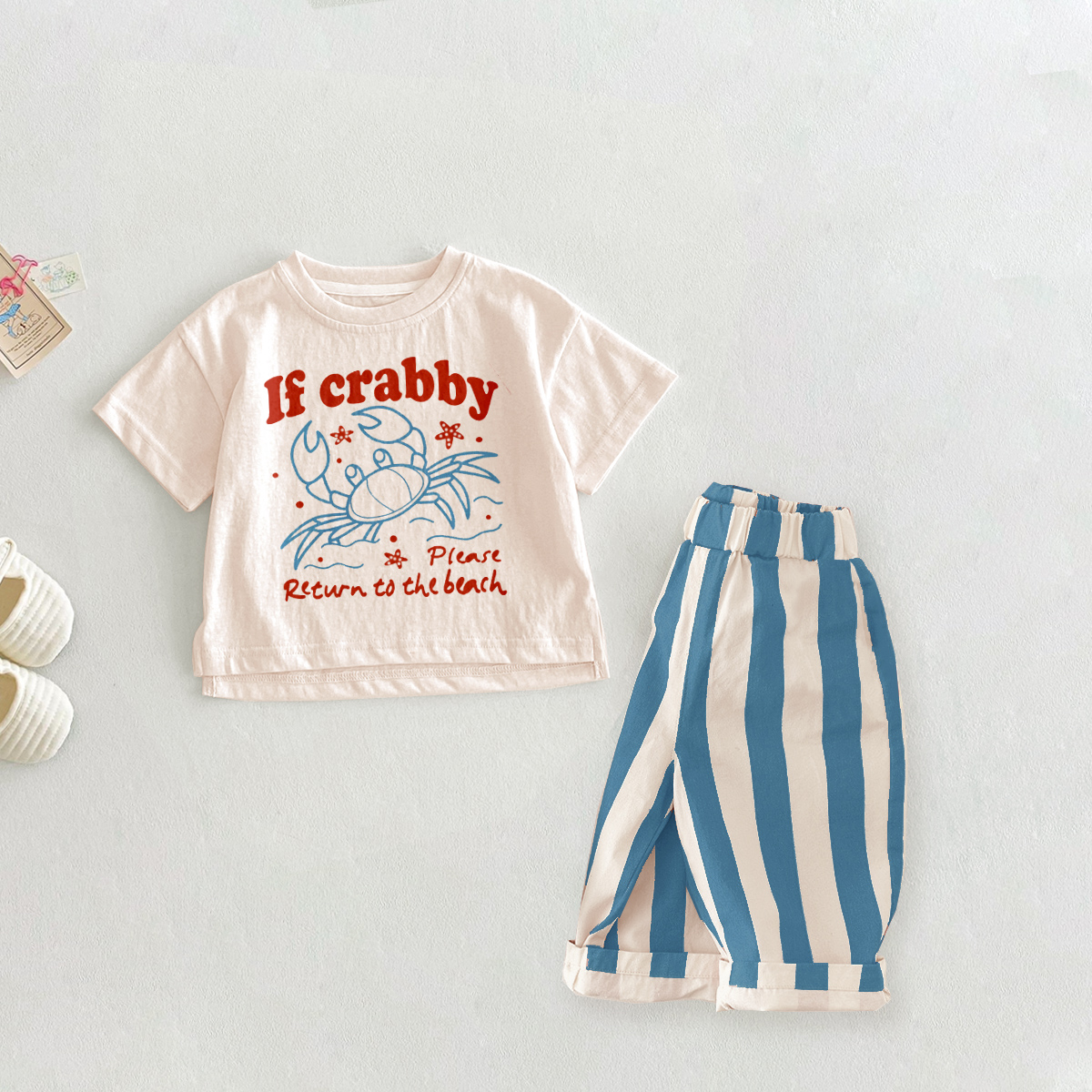 IF CRABBY PLEASE RETURN TO THE BEACH Baby Toddler 2 Piece Sailboat Set
