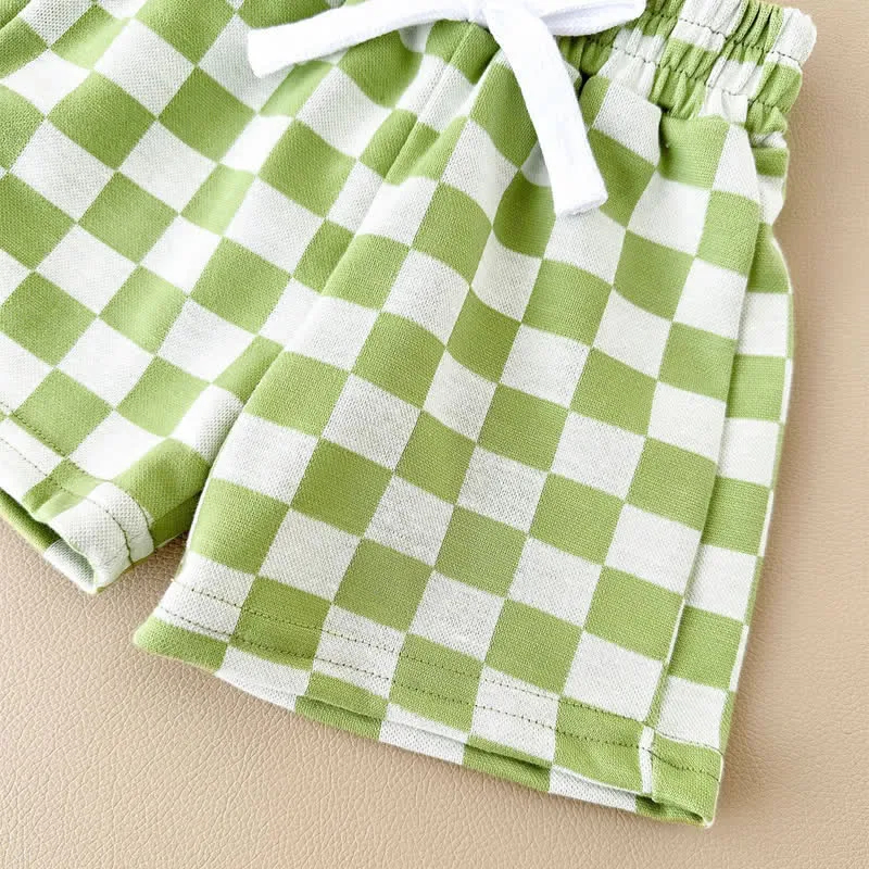 Baby 2-Piece Soft Checkerboard Sweatsuit Set