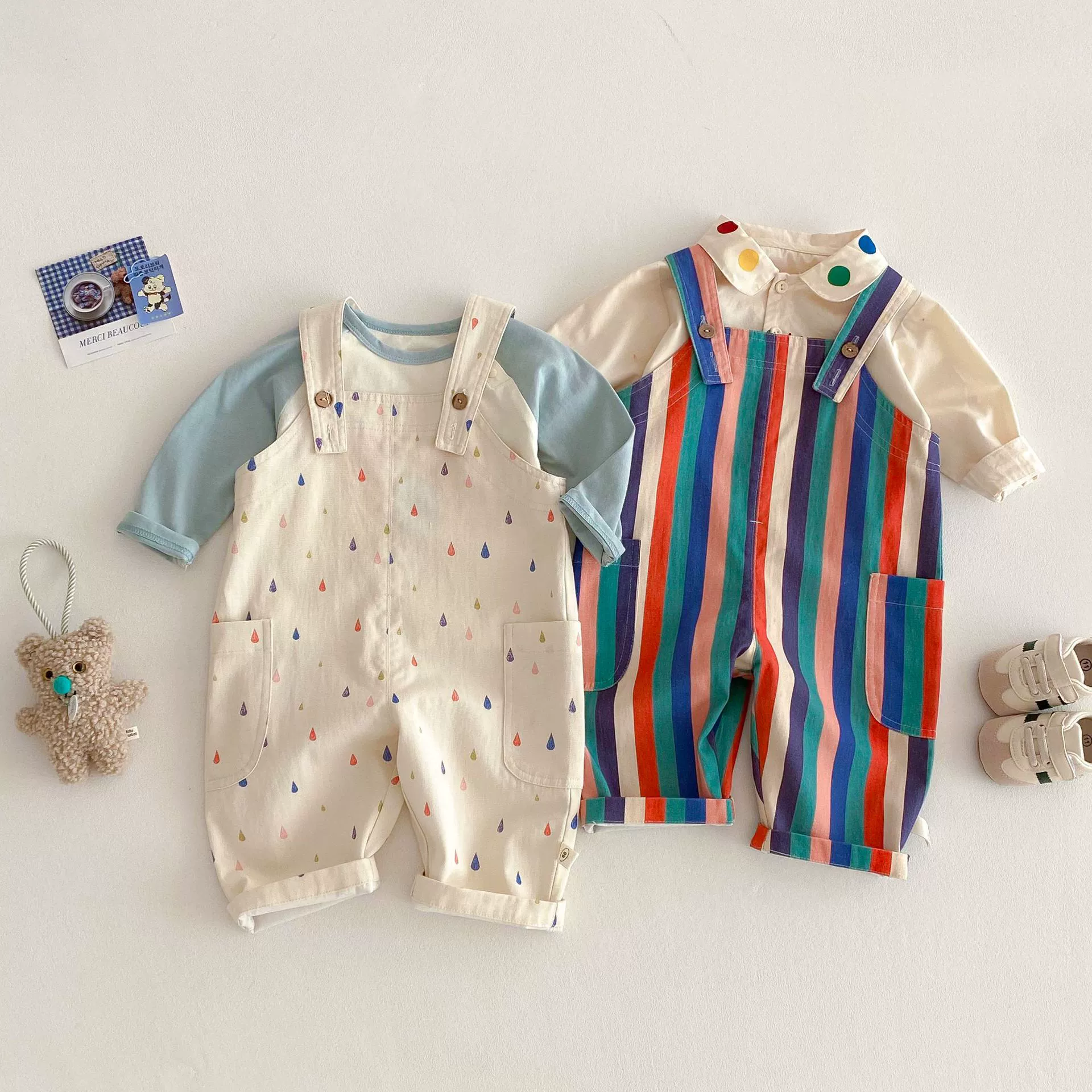 Baby Polka Dot Stripes Overalls