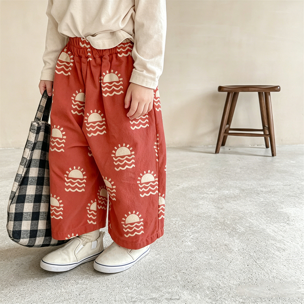 Baby & Kids Sunset Printing Orange Red Pants