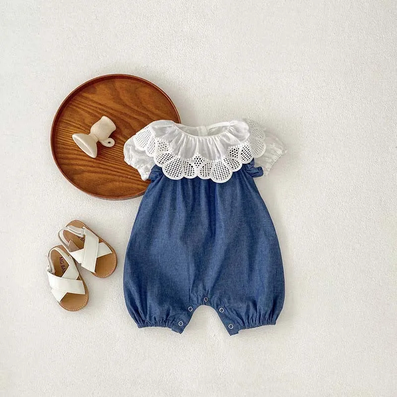 Baby Solid Color Stringy Selvedge Overalls
