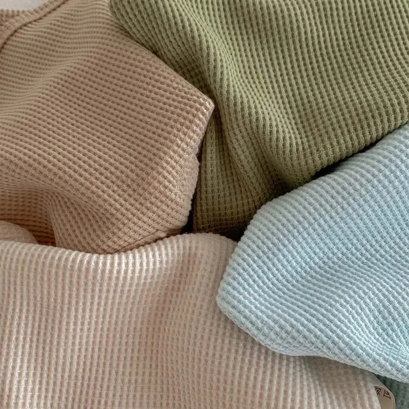 Baby Waffle Pocket Solid Color Bodysuit