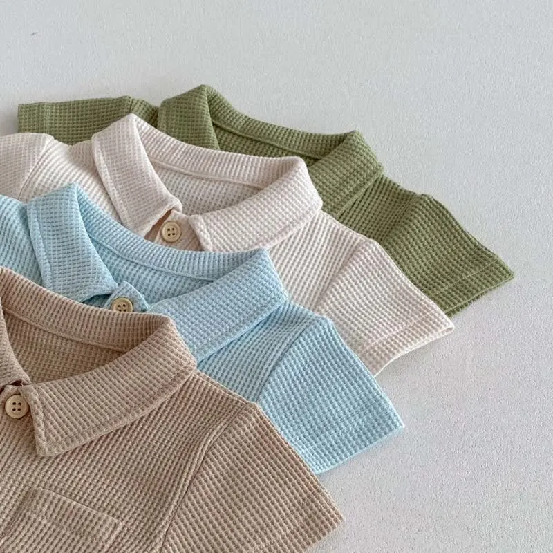 Baby Waffle Pocket Solid Color Bodysuit
