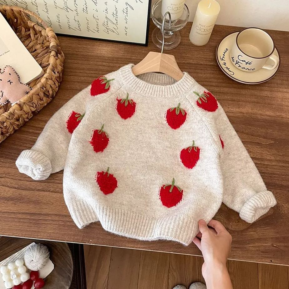 Toddler Cute Strawberry Cardigan Sweater