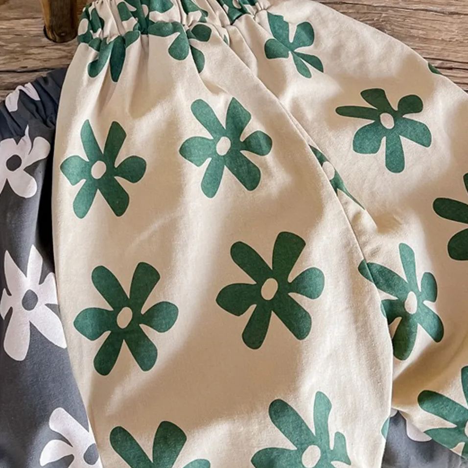 Baby Toddler Floral Casual Harlequin Pants