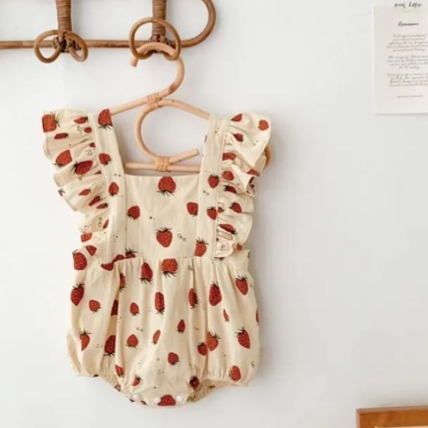 Baby Girl Strawberry Tank Romper