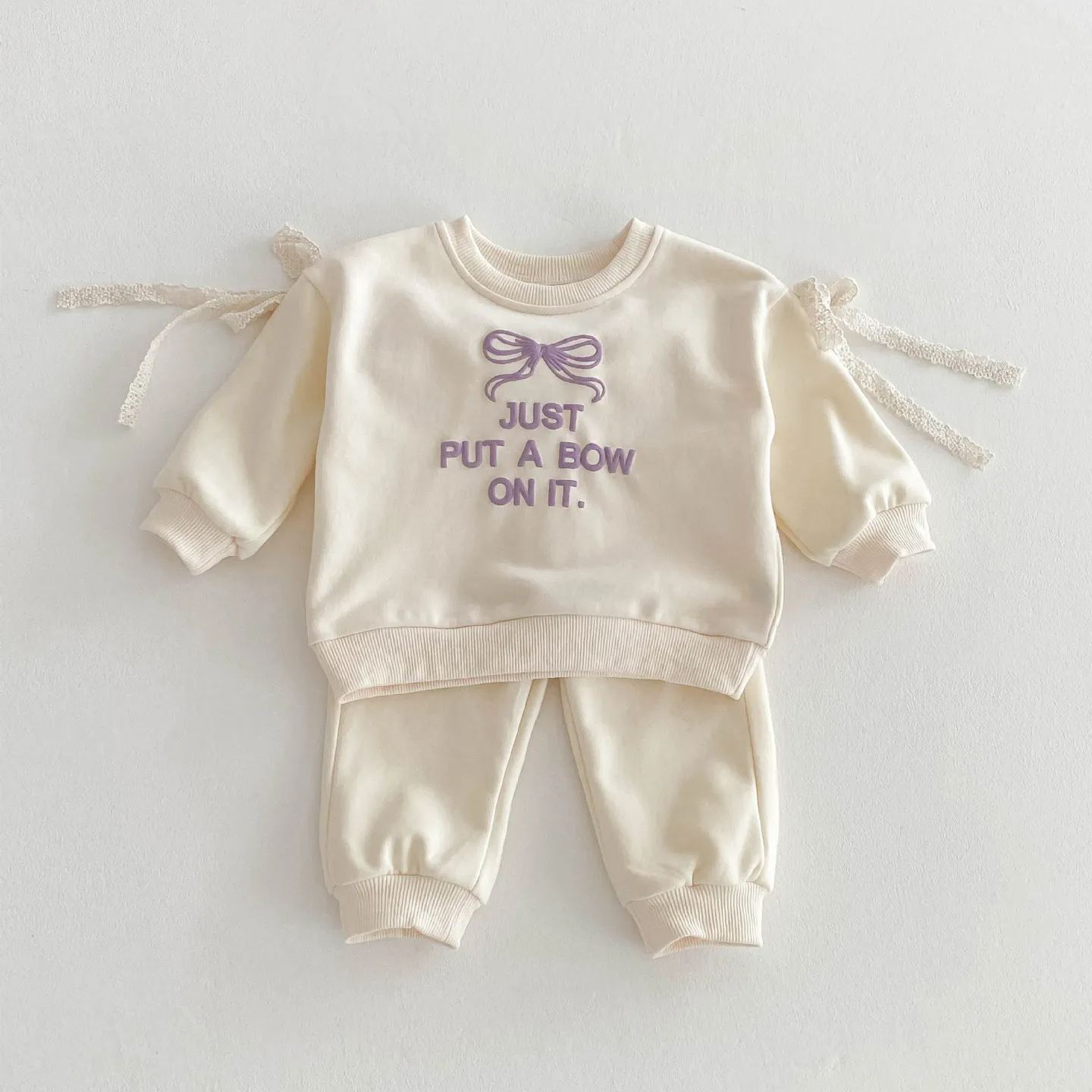 Baby Bow Tie Sweatshirt & Pant Set