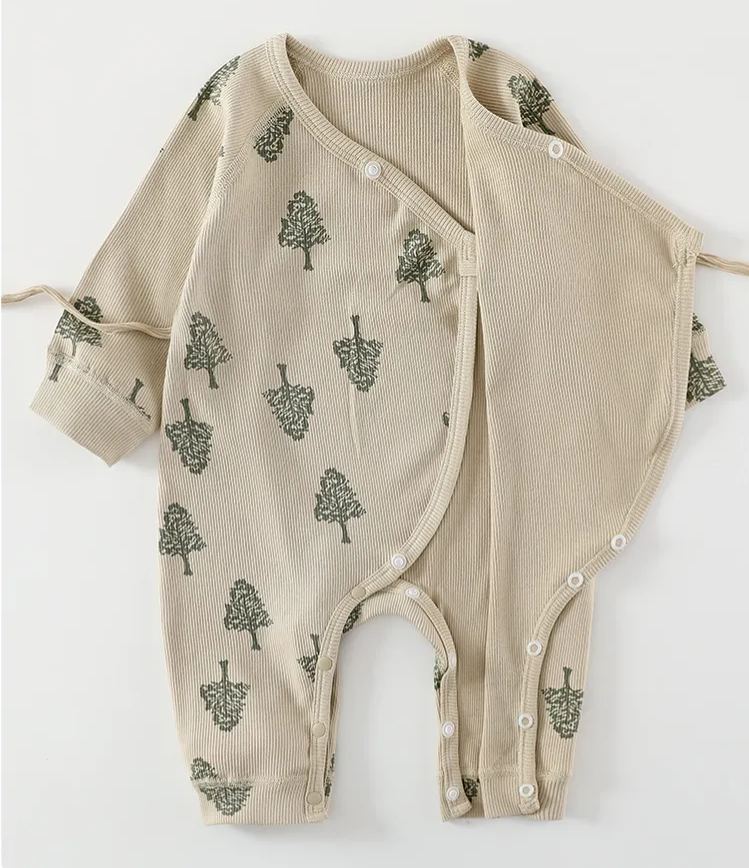 Baby Newborn Green Tree Lacing Romper