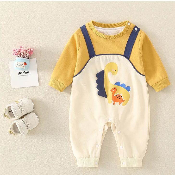 Baby Bear Color Block Romper with Hat
