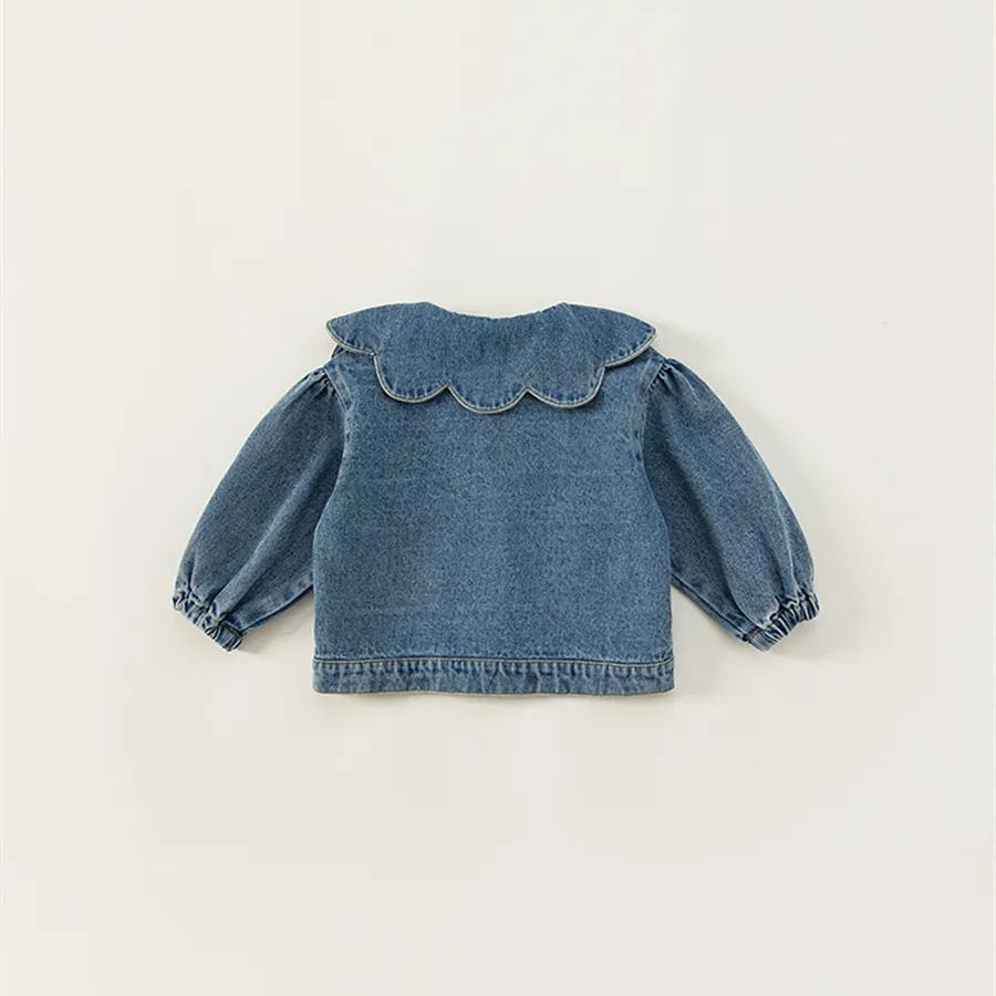 Toddler Girl Denim Petal Collar Jacket