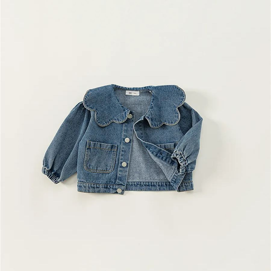 Toddler Girl Denim Petal Collar Jacket