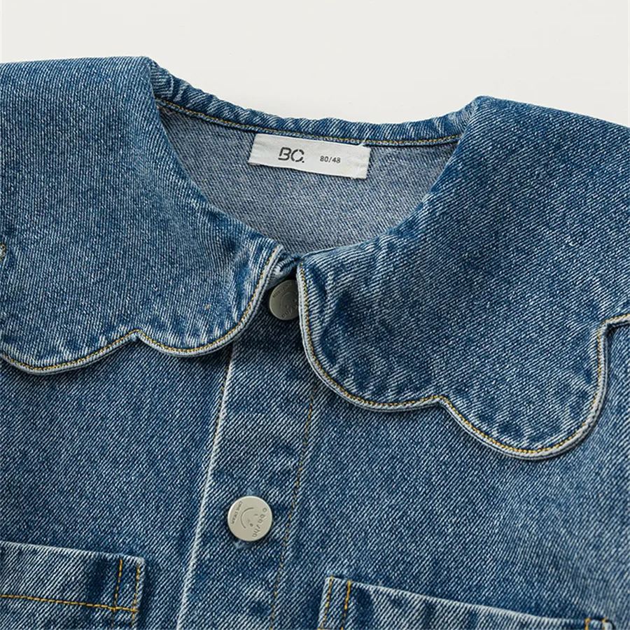 Toddler Girl Denim Petal Collar Jacket