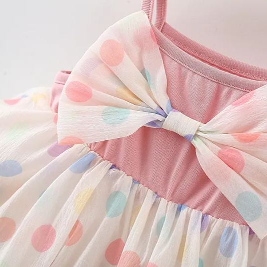 Baby Polka Dot Colorful Gauze Dress