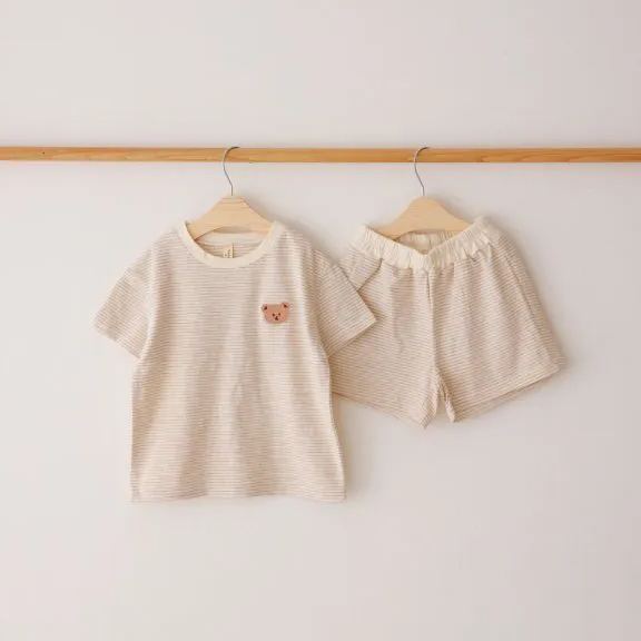 Baby 2-Piece Bear Striped Basic Set