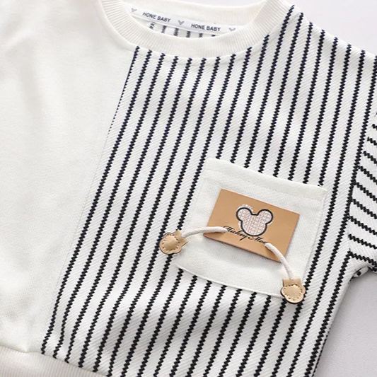 Kid Simple Striped Bear T-Shirt