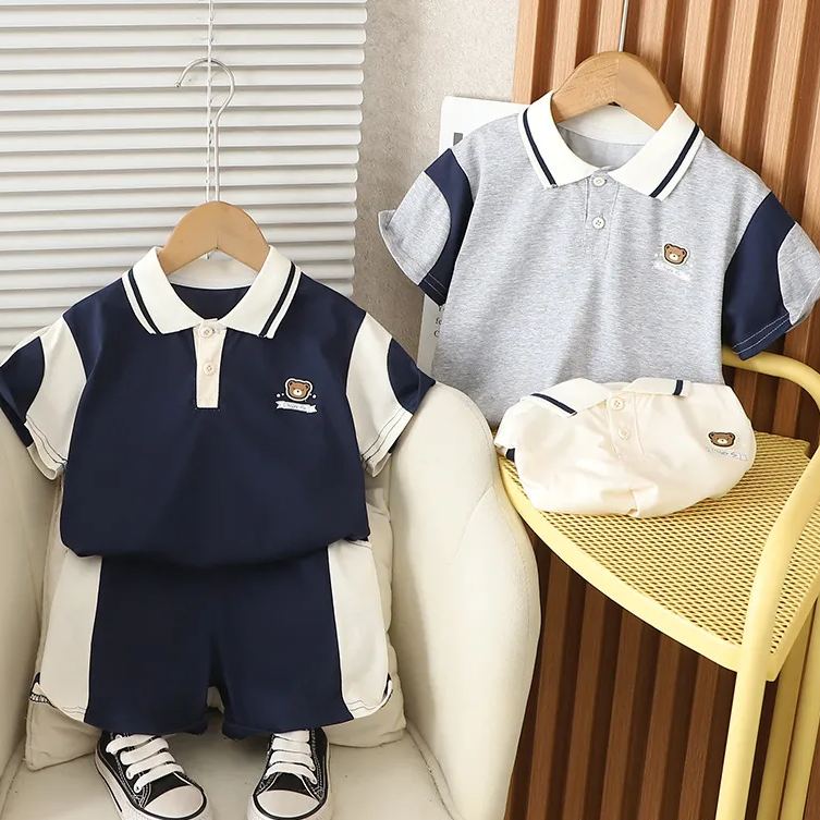 Baby Kid 2-Piece Polo Bear Set