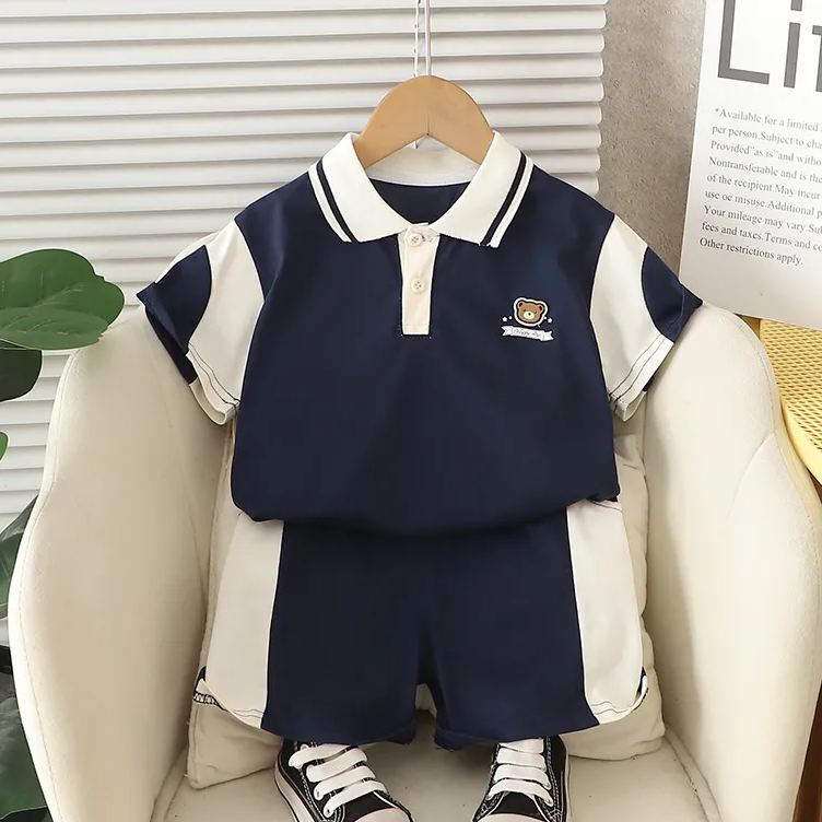 Baby Kid 2-Piece Polo Bear Set