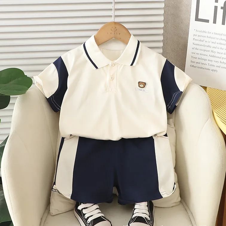 Baby Kid 2-Piece Polo Bear Set
