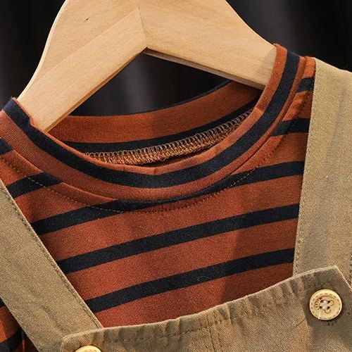 [Copy]Baby Kid 2-Piece Green Dinosaur Striped Set