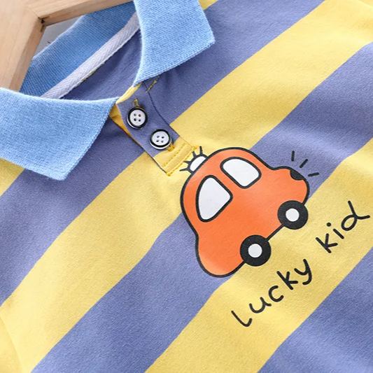 Baby Kid 2-Piece Stripe Car Polo Set