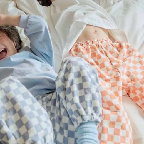 Baby Orange Checkerboard Pants