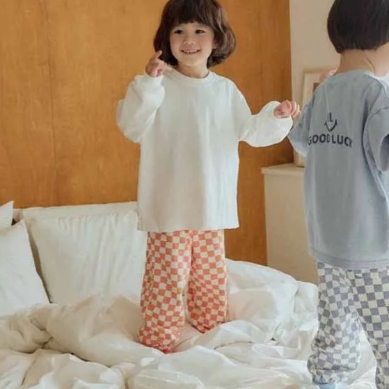 Baby Orange Checkerboard Pants