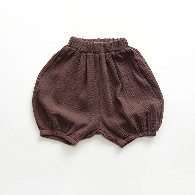 [Copy]Toddler Vintage Dots Linen Apricot Shorts