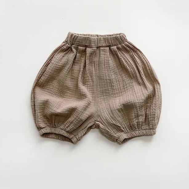 [Copy]Toddler Vintage Dots Linen Apricot Shorts