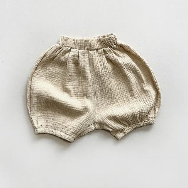 [Copy]Toddler Vintage Dots Linen Apricot Shorts