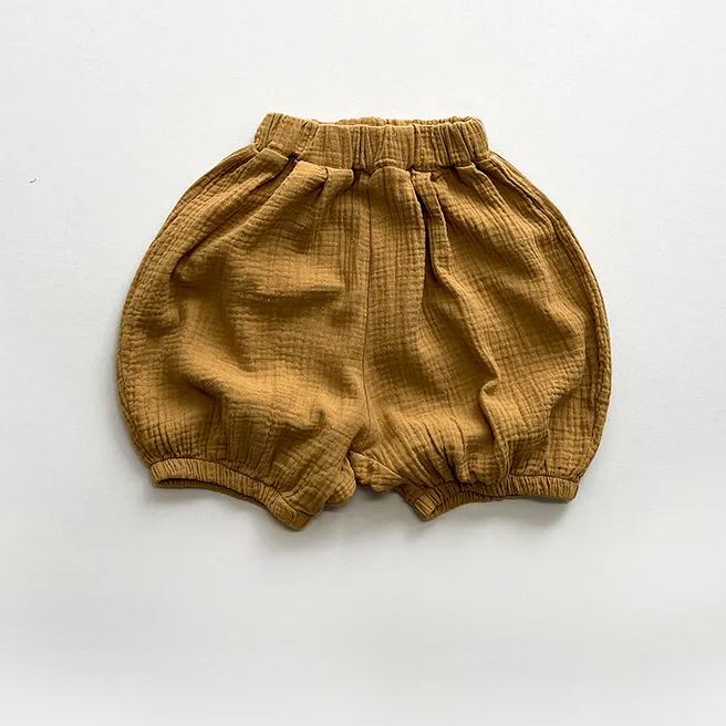 [Copy]Toddler Vintage Dots Linen Apricot Shorts