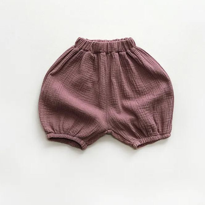[Copy]Toddler Vintage Dots Linen Apricot Shorts