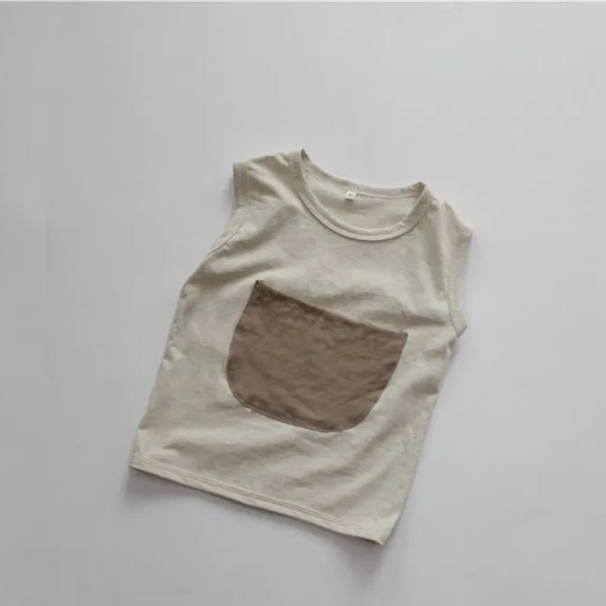 Toddler Contrast Color Big Pocket Tank Top