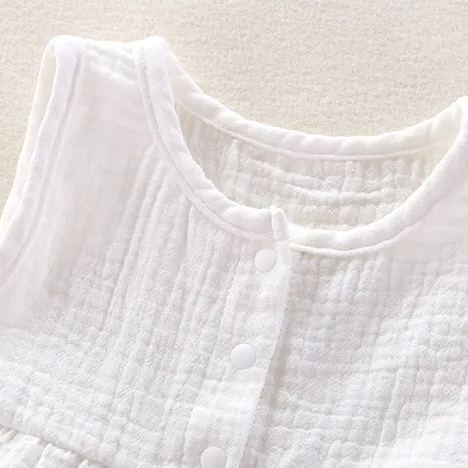 Toddler 2-Piece Solid Color Sleeveless Gauze Set