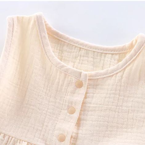 Toddler 2-Piece Solid Color Sleeveless Gauze Set